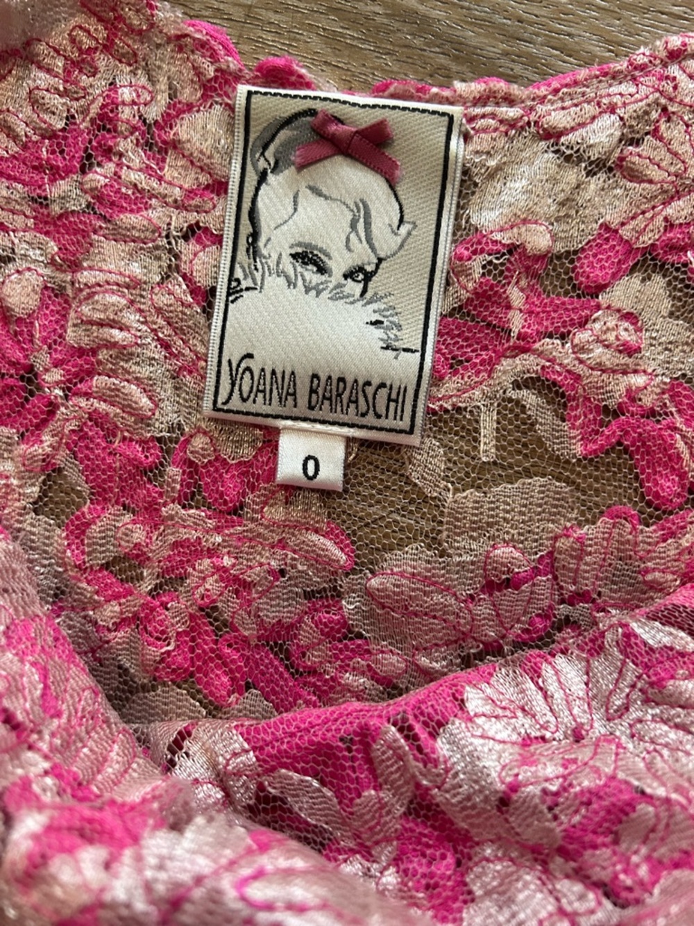 Yoana Baraschi Pink Lace Fit-and-Flare Homecoming Dress Anthropologie 0 - Picture 6 of 8